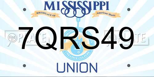 7QRS49 Mississippi License Plate
