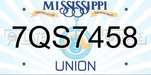 7QS7458 Mississippi License Plate