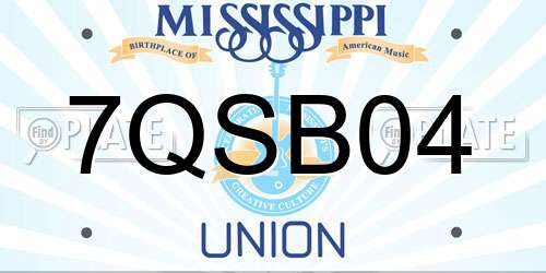7QSB04 Mississippi License Plate