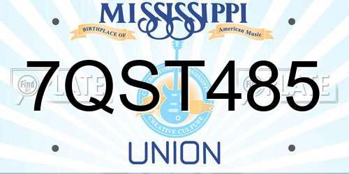 7QST485 Mississippi License Plate