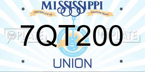 7QT200 Mississippi License Plate