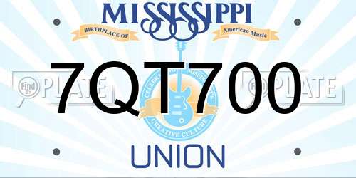 7QT700 Mississippi License Plate