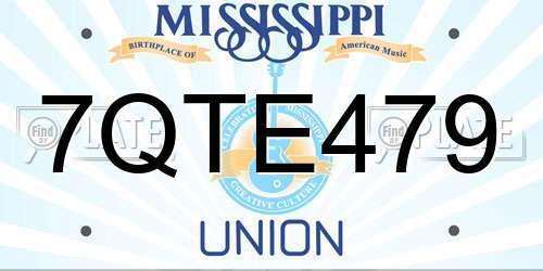 7QTE479 Mississippi License Plate