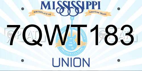 7QWT183 Mississippi License Plate