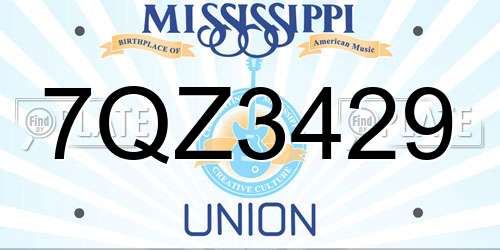 7QZ3429 Mississippi License Plate