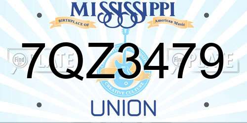 7QZ3479 Mississippi License Plate