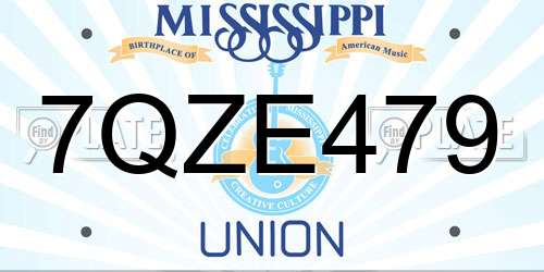 7QZE479 Mississippi License Plate