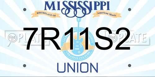 7R11S2 Mississippi License Plate