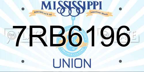 7RB6196 Mississippi License Plate