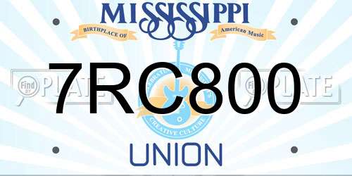 7RC800 Mississippi License Plate