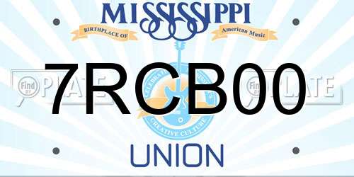 7RCB00 Mississippi License Plate