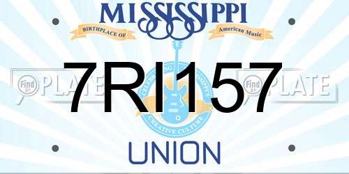 7RI157 Mississippi License Plate