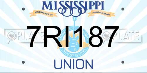7RI187 Mississippi License Plate