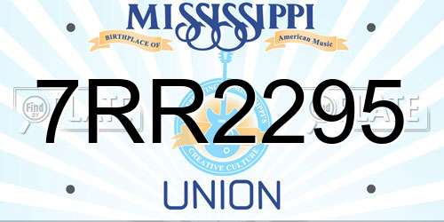 7RR2295 Mississippi License Plate