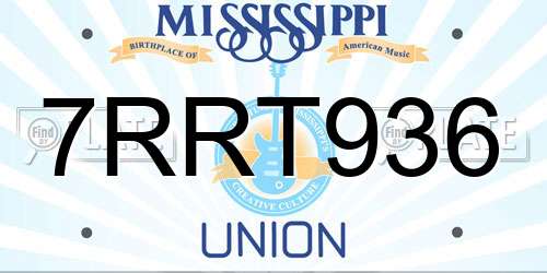 7RRT936 Mississippi License Plate