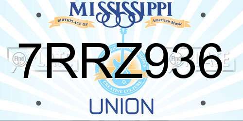 7RRZ936 Mississippi License Plate