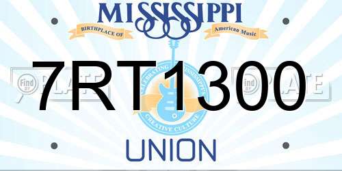 7RT1300 Mississippi License Plate