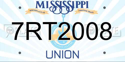 7RT2008 Mississippi License Plate