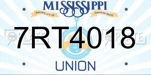 7RT4018 Mississippi License Plate