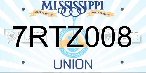7RTZ008 Mississippi License Plate
