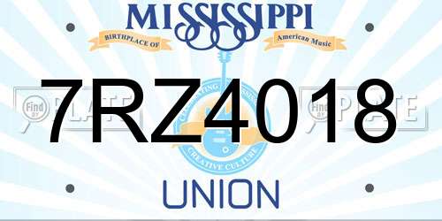 7RZ4018 Mississippi License Plate