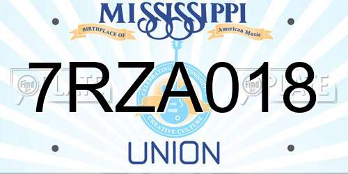 7RZA018 Mississippi License Plate