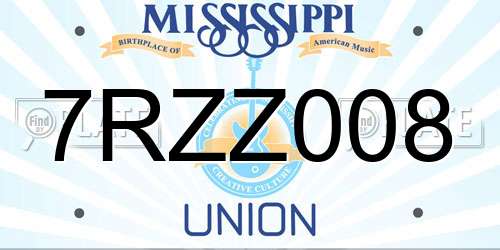 7RZZ008 Mississippi License Plate