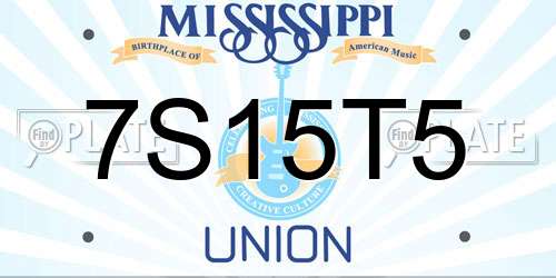 7S15T5 Mississippi License Plate