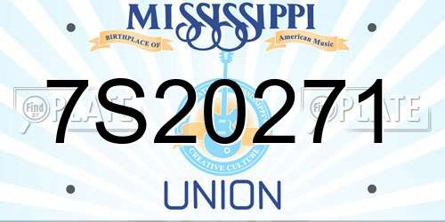 7S20271 Mississippi License Plate