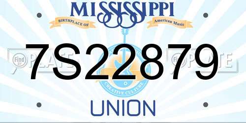 7S22879 Mississippi License Plate