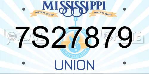 7S27879 Mississippi License Plate