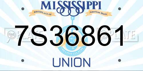 7S36861 Mississippi License Plate