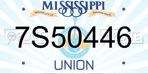 7S50446 Mississippi License Plate