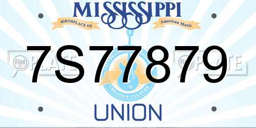 7S77879 Mississippi License Plate