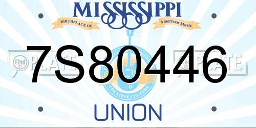 7S80446 Mississippi License Plate