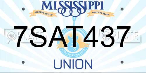 7SAT437 Mississippi License Plate