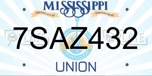 7SAZ432 Mississippi License Plate