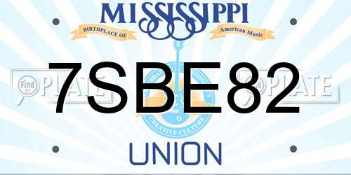 7SBE82 Mississippi License Plate