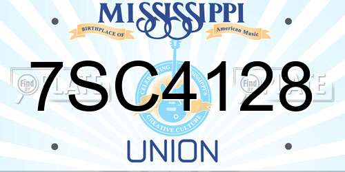 7SC4128 Mississippi License Plate