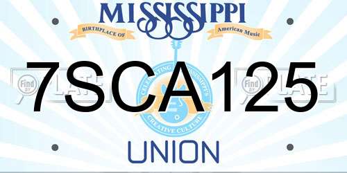 7SCA125 Mississippi License Plate