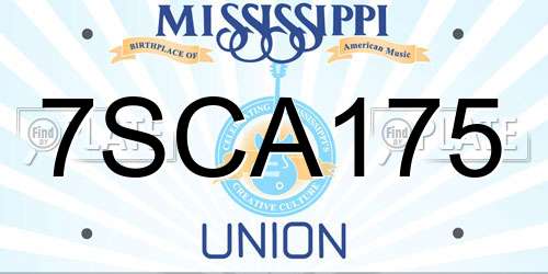 7SCA175 Mississippi License Plate