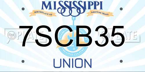 7SCB35 Mississippi License Plate