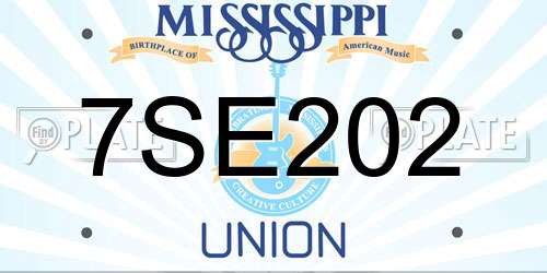 7SE202 Mississippi License Plate