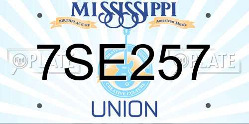 7SE257 Mississippi License Plate