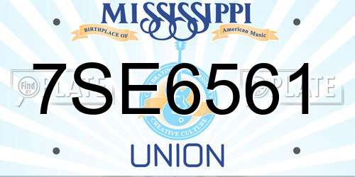 7SE6561 Mississippi License Plate