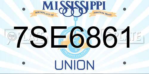 7SE6861 Mississippi License Plate