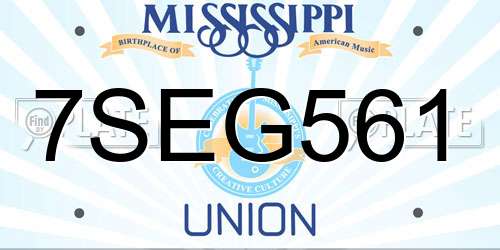 7SEG561 Mississippi License Plate