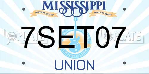 7SET07 Mississippi License Plate