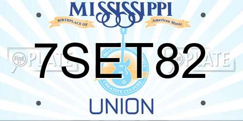 7SET82 Mississippi License Plate