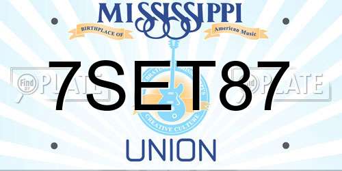 7SET87 Mississippi License Plate